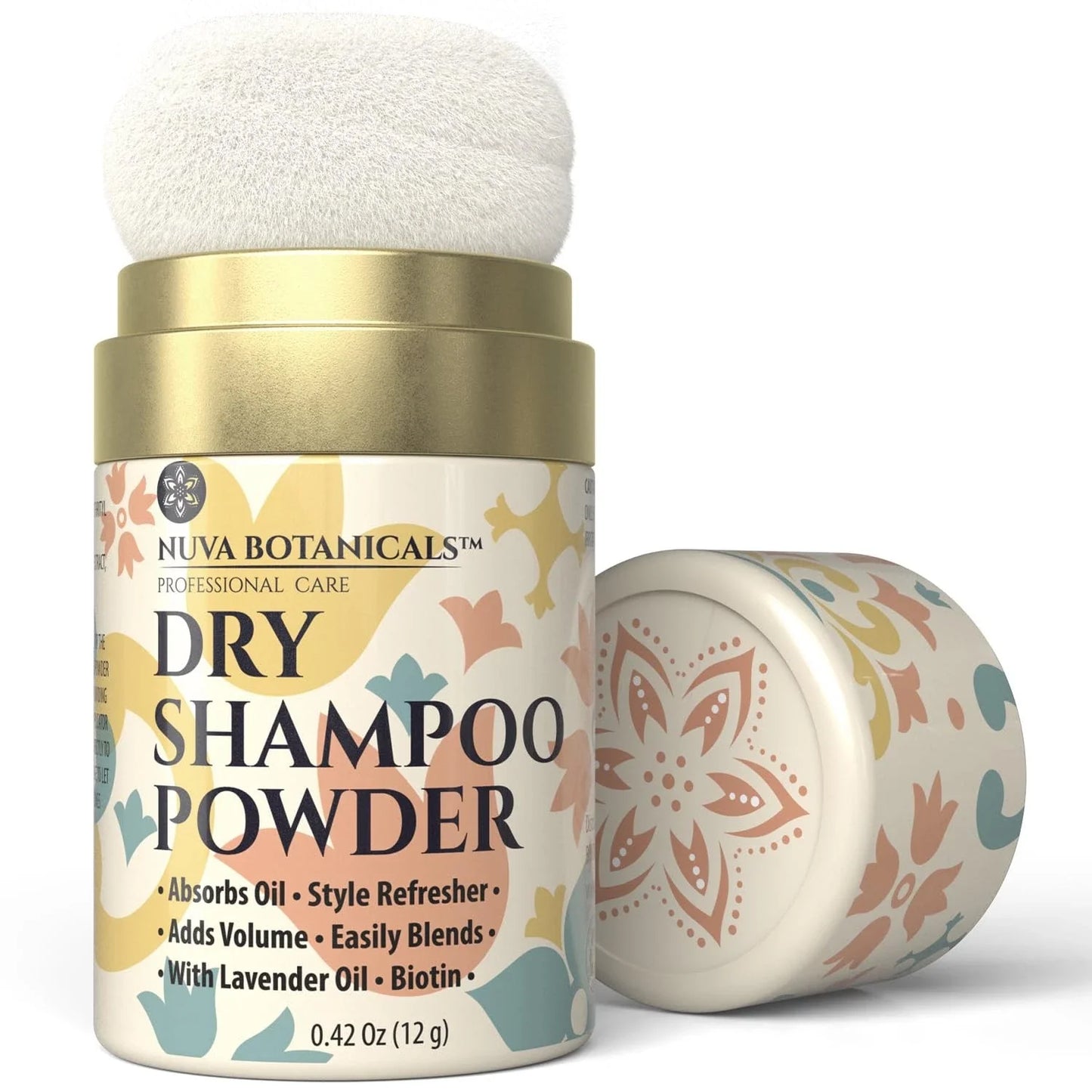 Nuva Botanicals Dry Shampoo Powder with Lavender Extract, Korean Ginseng
